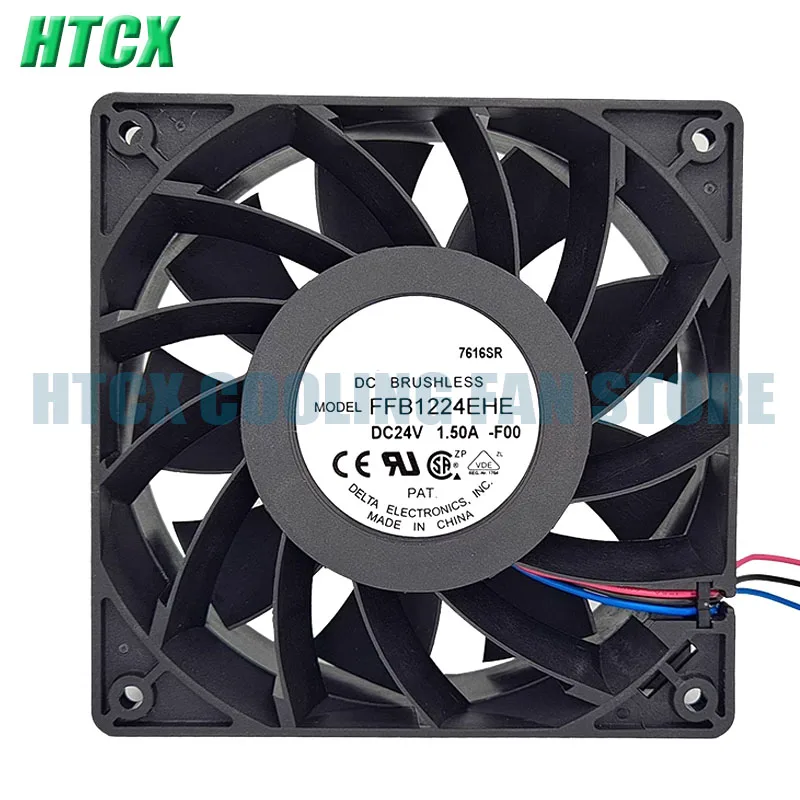 Genuine New  Blowers FFB1224EHE-F00 DC 24V 1.50A 12038 12cm 120mm 3 Lines Axial Flow Cooling Fan