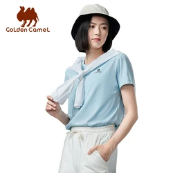 GOLDEN CAMEL Men and Women's T-shirts Moisture-absorbing Quick-dry Cotton t-shirt Short-sleeved Shirts Round Neck Sports Top