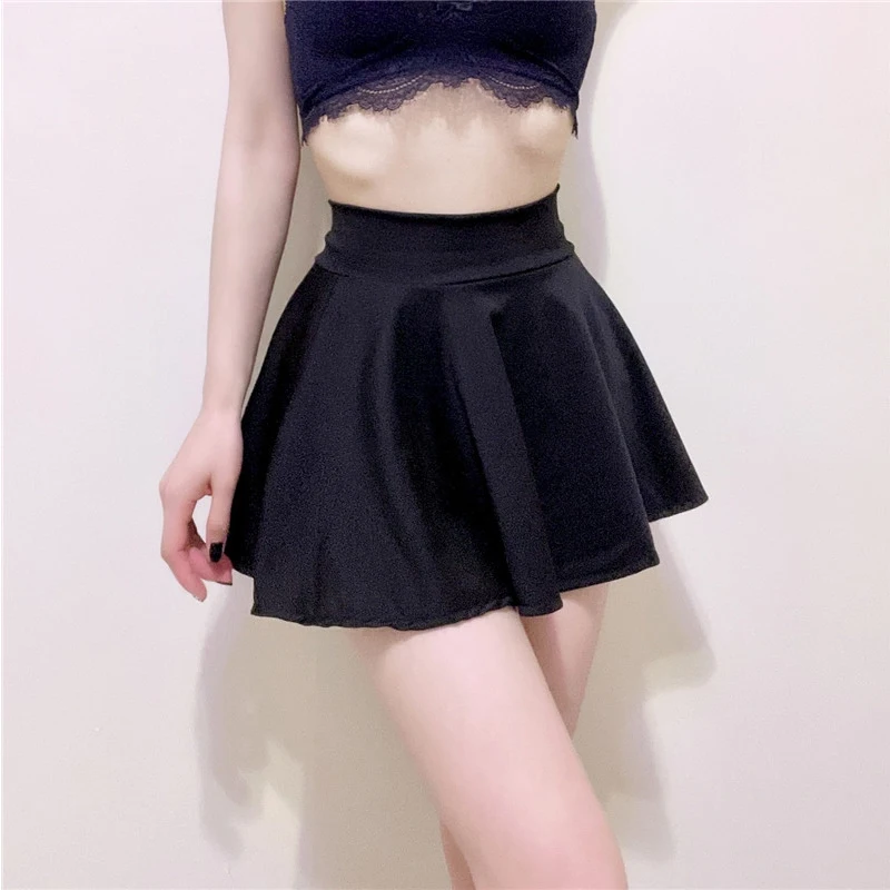 Summer Women Mini Skirts Women\'s Flared Shorts Skirt sexy Elastic Pleated Skirt for School Girls Korean High Waist Tennis Skirts