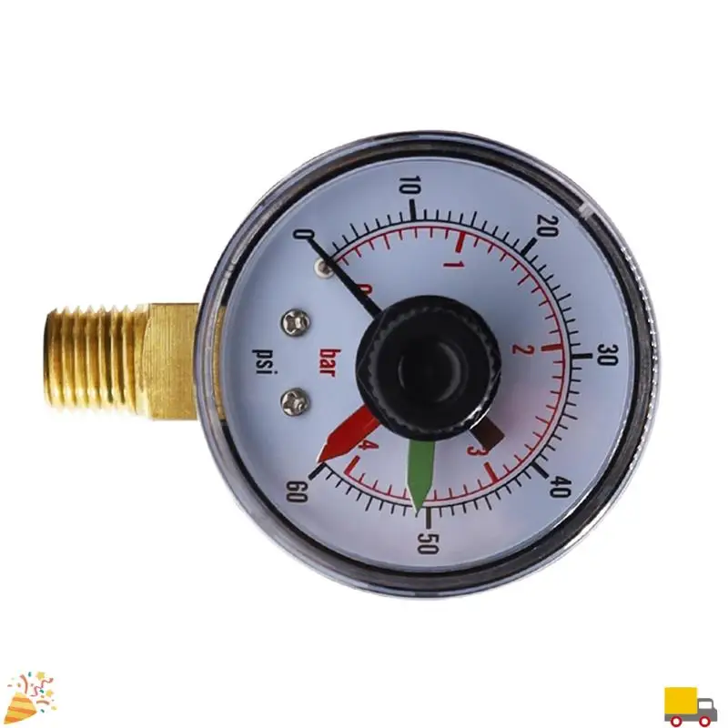 Pressure Gauge With Dial Replacement For Select Filters, 2Inch X 1/4Inch NPT Bottom, 0-60Psi/4Bar Durable Easy To Use