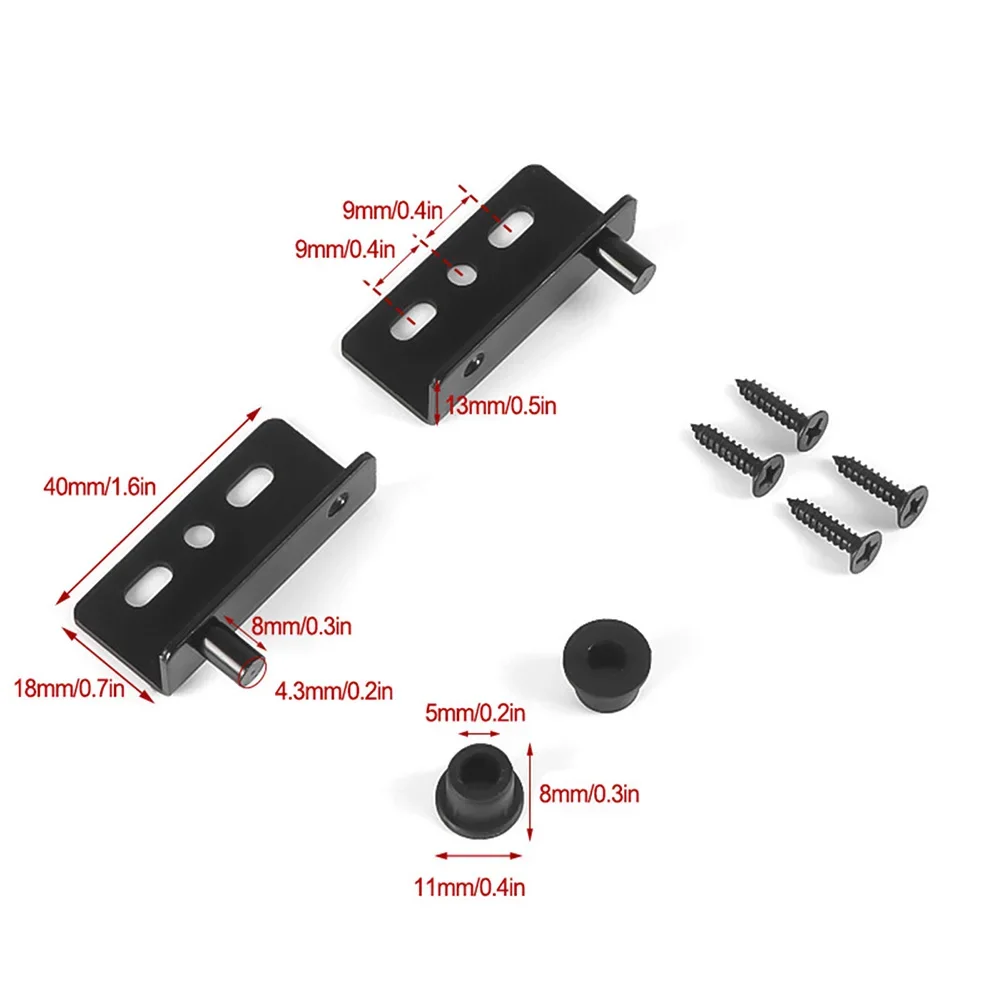 2pcs/4pcs Iron Right Angle Pivot Hinge Set For Wooden Doors  Furniture Cabinets Installation With Screws Plastic Covers