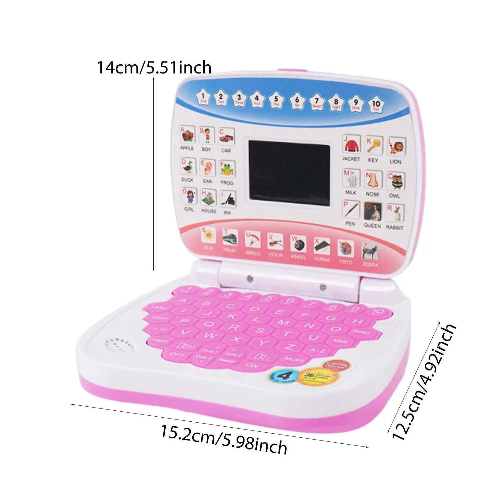 Giocattolo didattico per bambini Giocattolo educativo per laptop per bambini Simulazione per bambini Giocattoli per computer Schermo LED per apprendimento precoce per