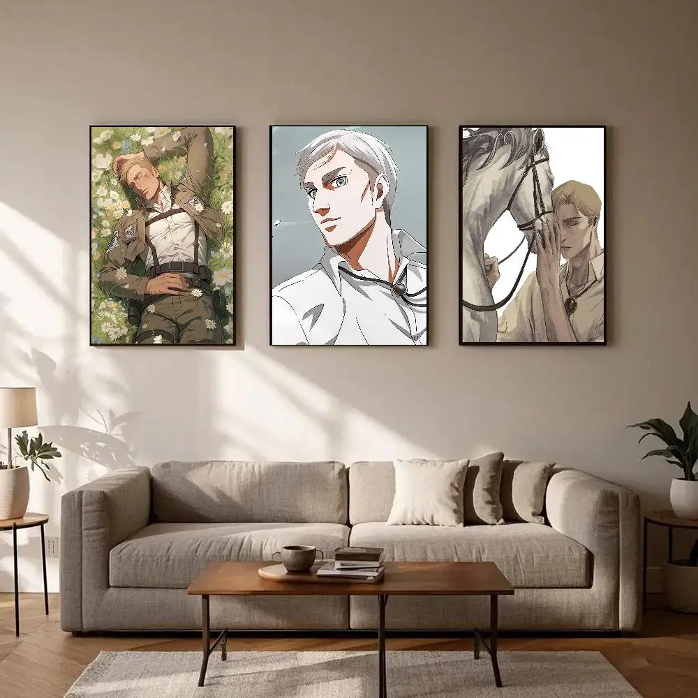 Erwin Smith Anime Posters Living Room Bar Cafe Quality Canvas Vintage Style Comics Painting Art Home Wall Decor Picture