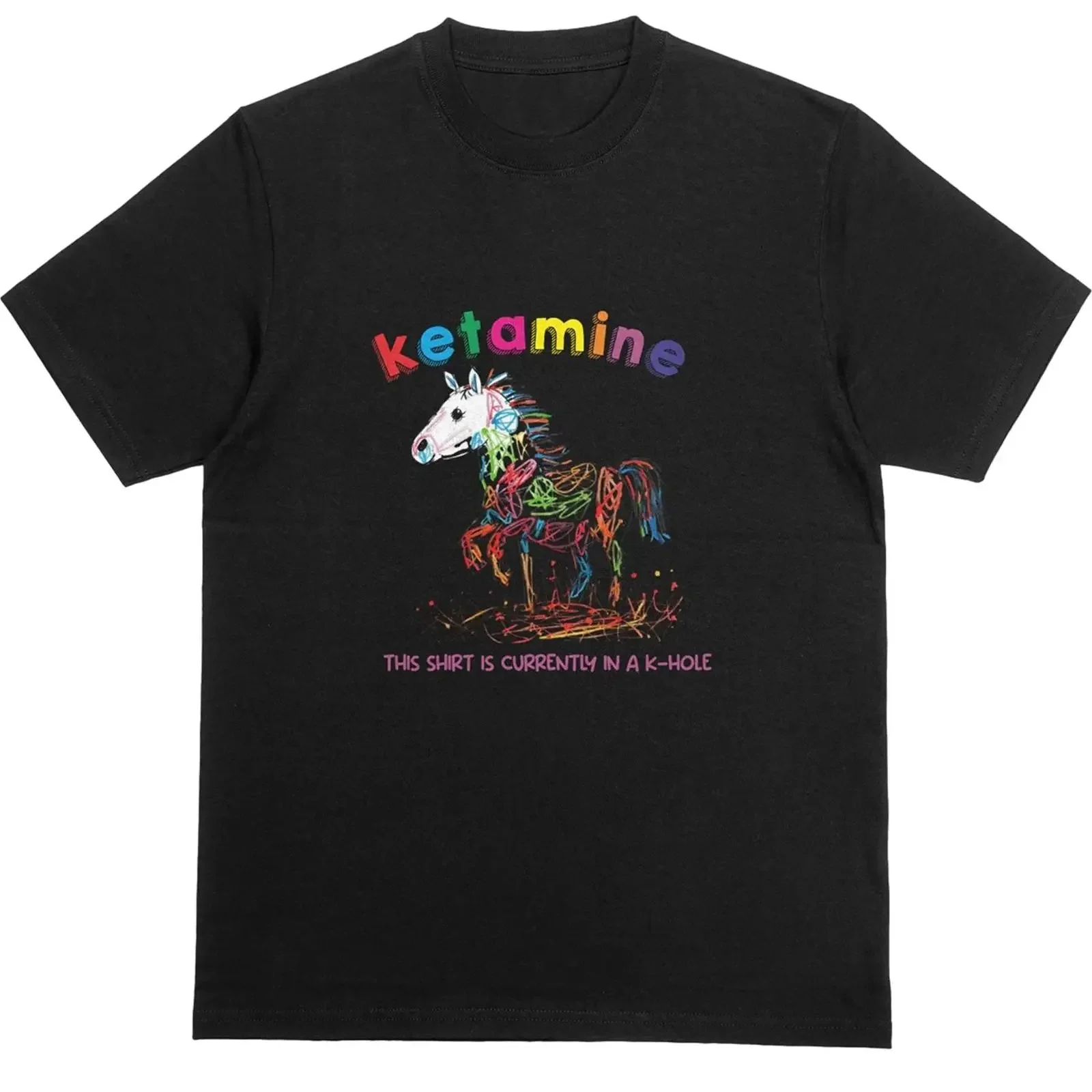 T Shirt KETAMINE THIS HORSE IS CURRENT IN A K HOLE Lustiges Drogen Ket Witz vintage Washed Soft Top For Everyday Wear Slightly
