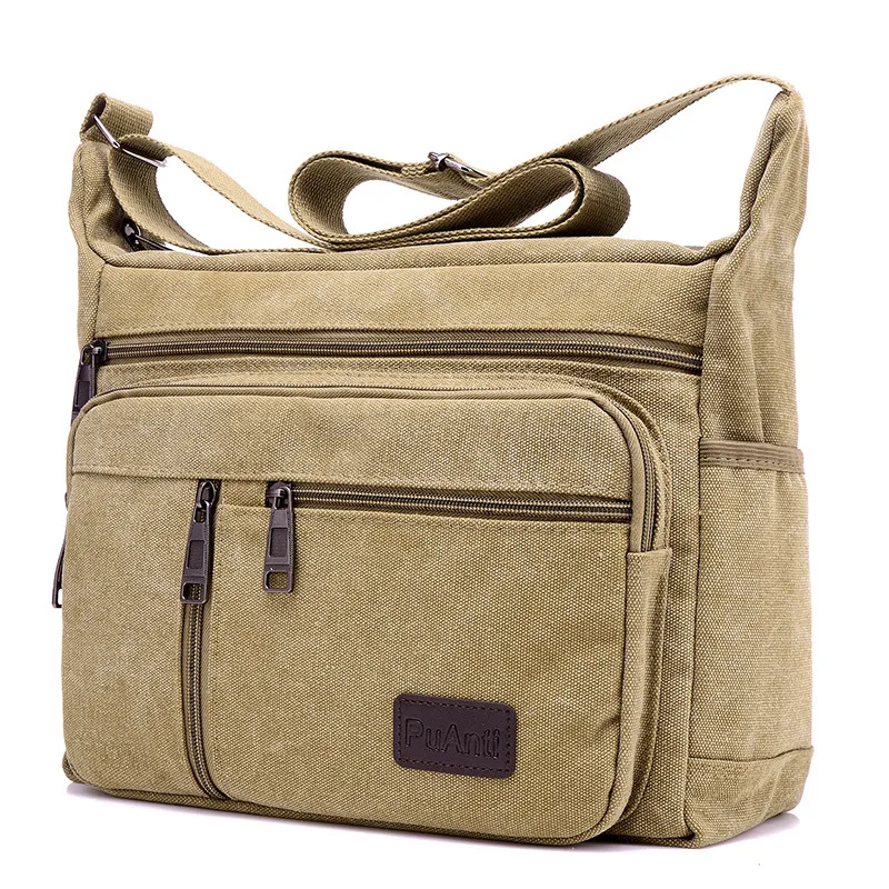 Canvas Messenger Bags para homens, sacola casual de viagem retro, bolsa crossbody de negócios masculina, bolsa de ombro de alta qualidade, moda