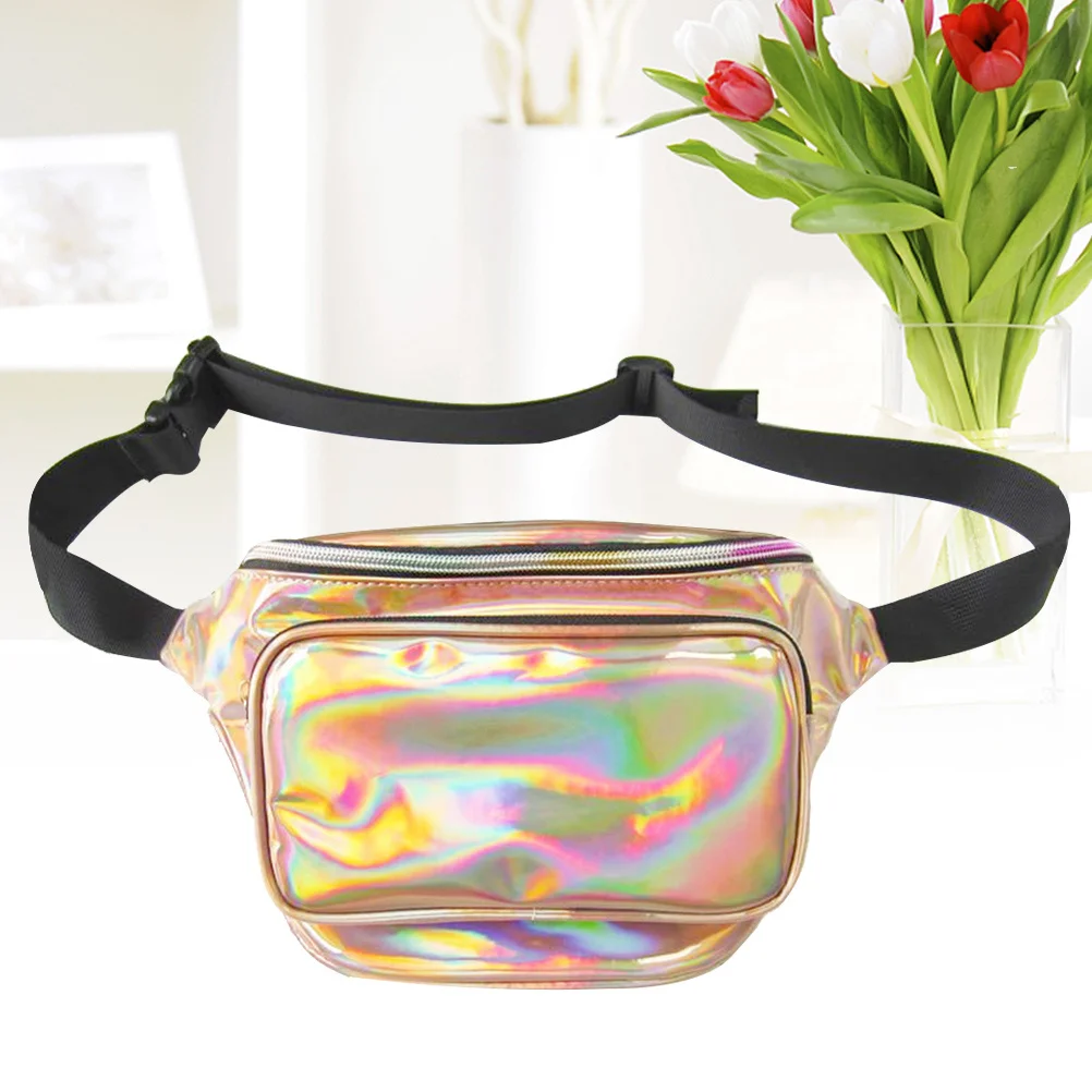Hologram Waist Bag Waterproof Shiny Fanny Pack Gold Reflective Sunlight Fashion Crossbody Chest Bum Bag