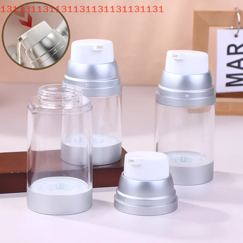 حاوية سفر محمولة 100/120/150 مللي جرة مضخة بدون هواء قابلة لإعادة الملء كريم غسول زجاجة فارغة زجاجة فرعية للتنقل #3