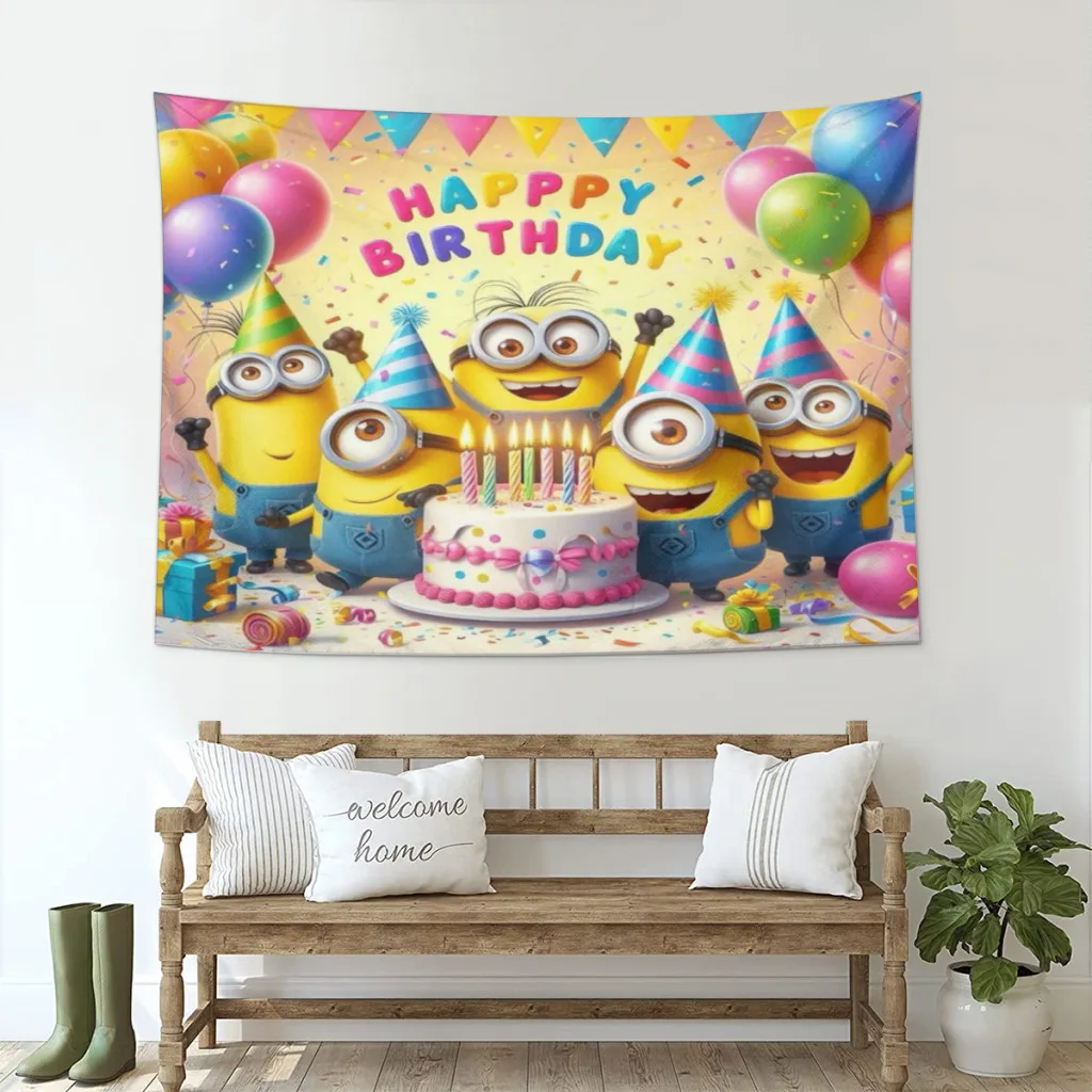 Minion Minions Fabric Tapestry    for Wall Bedroom Room Decorating Items