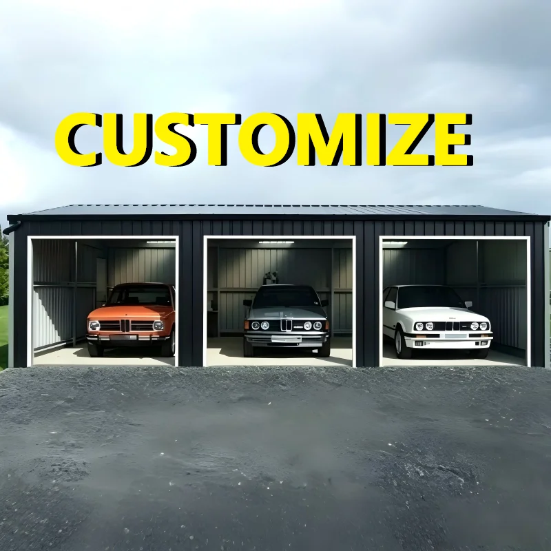 Any Size Custom Multi Functional Prefab Storage Building Steel Structure Quick Install Mobile Garage Outdoor Parking Collect War