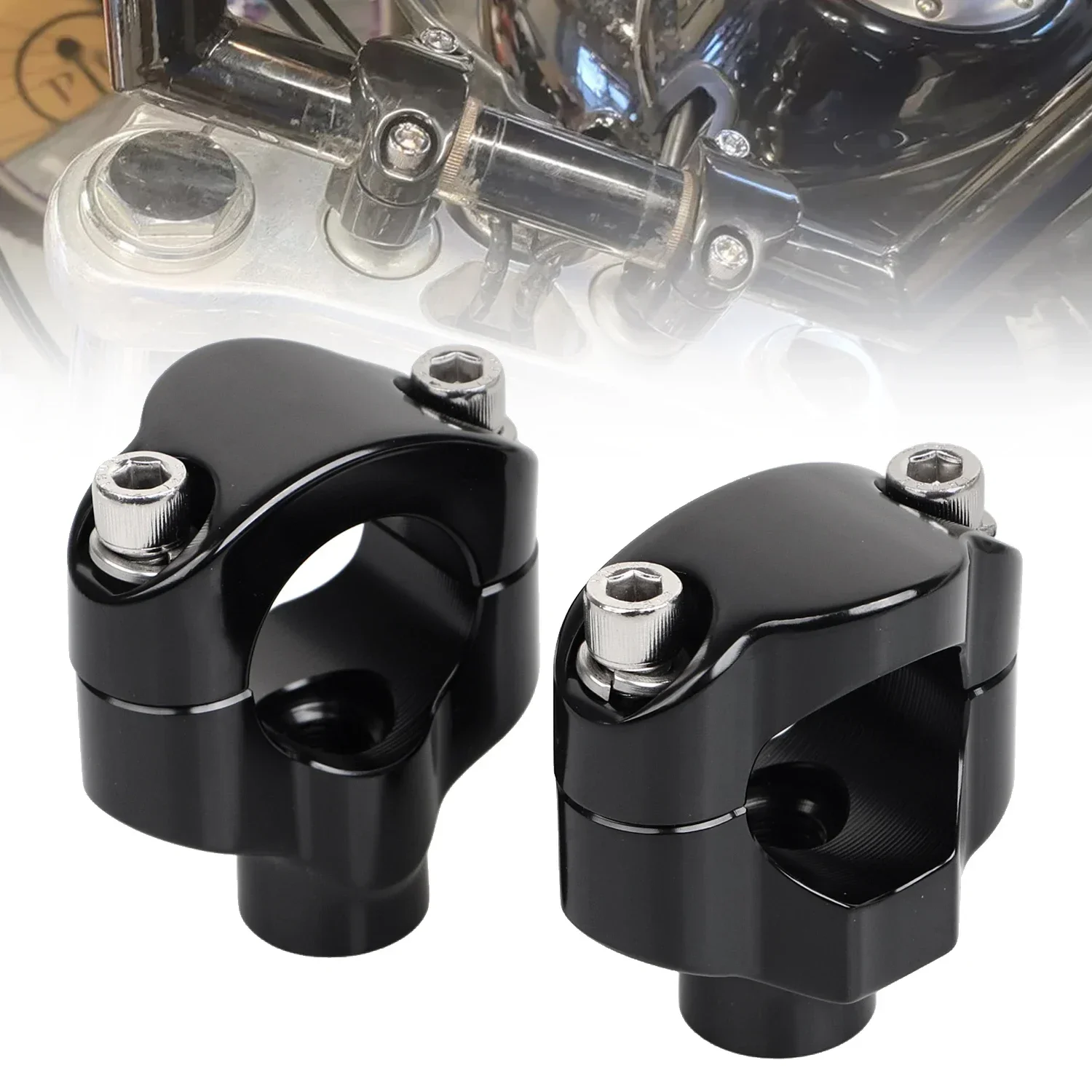 One Pair Black Motorcycle 1-1/2
