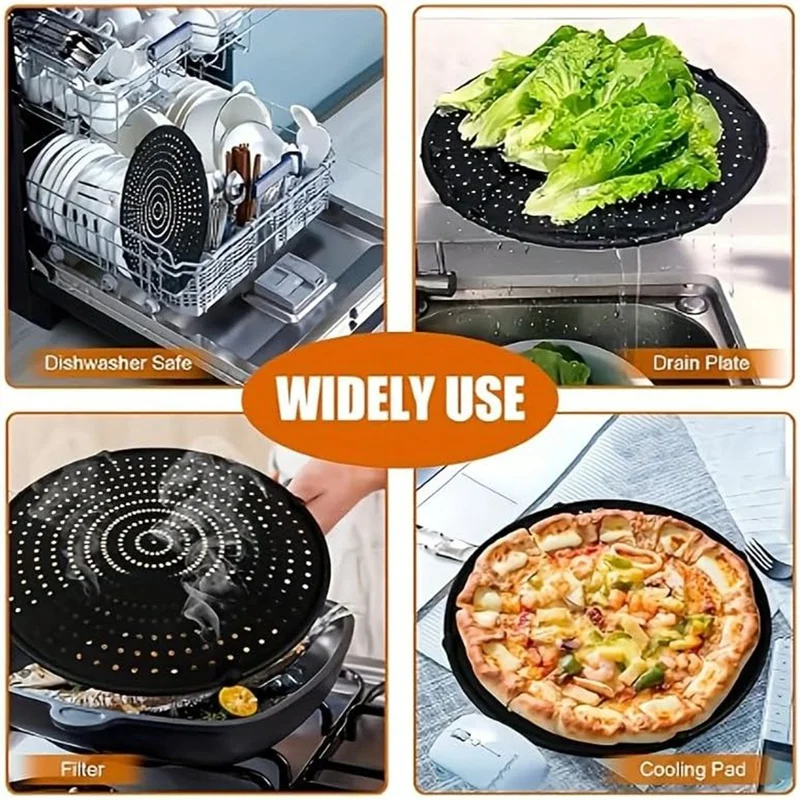 프라이팬용 실리콘 스플래터 스크린, 접이식 손잡이가 있는 스테인리스 스틸 그리스 스플래터 가드, 12.5 인치, 2 팩