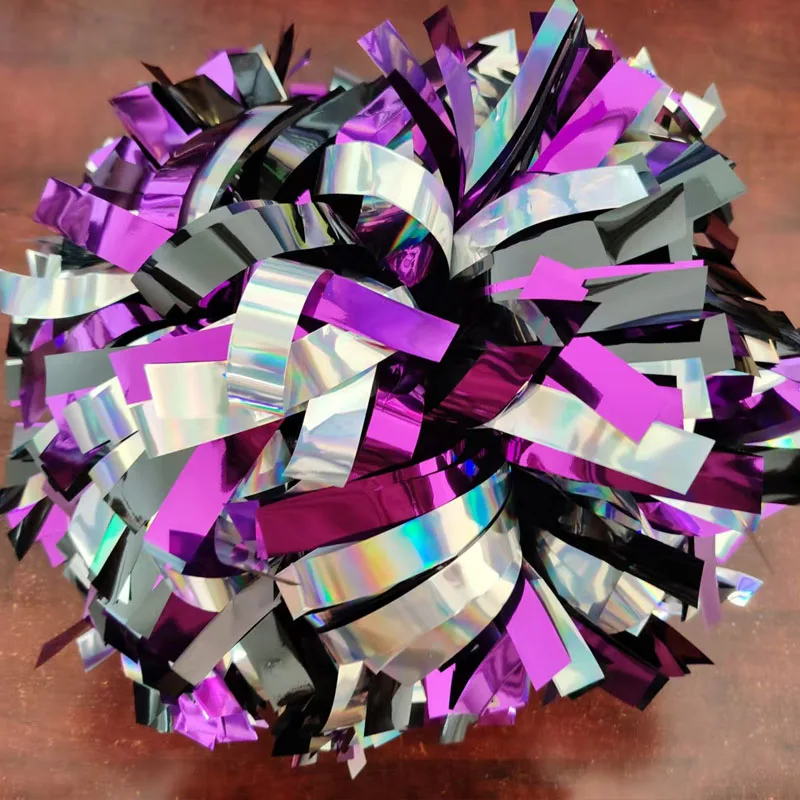 pompons-de-lideres-de-torcida-em-promocao-roxo-branco-preto-com-detalhes-em-laser-cabo-tipo-bastao-6-polegadas
