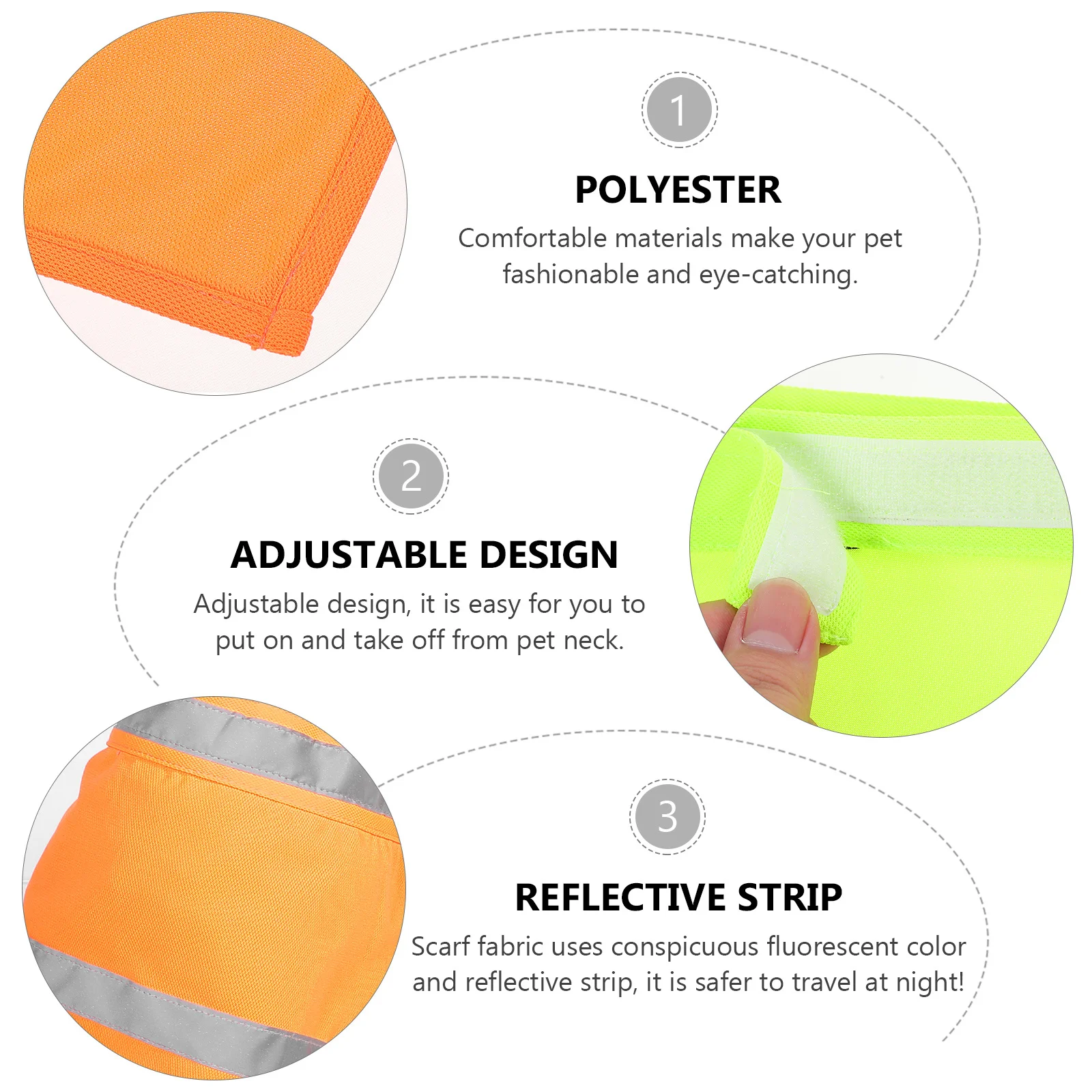 

2pcs Pet Night Glow Reflective Scarf High Visibility Dog Bandana Washable Durable Adjustable Safety Bib For Puppies Puppy