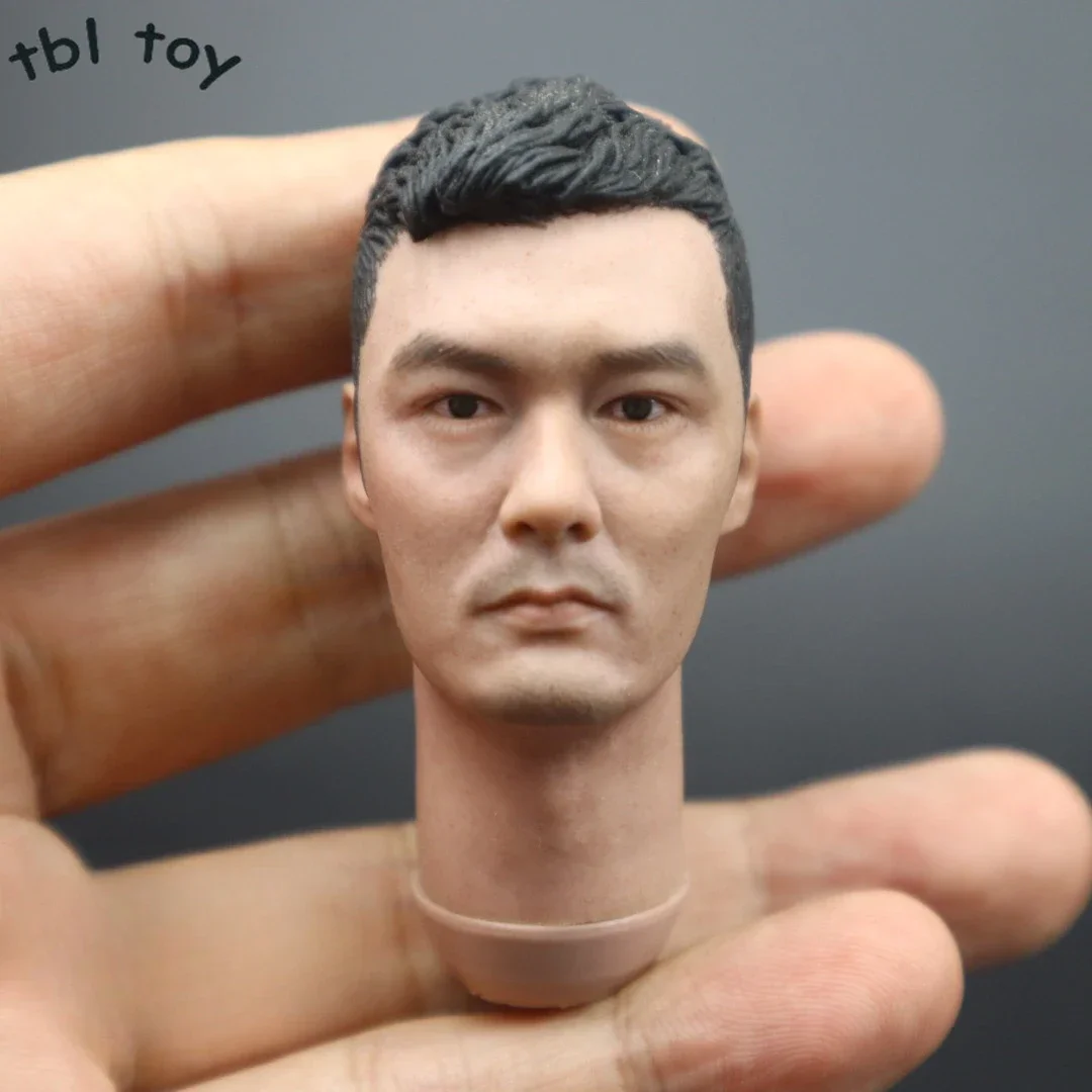 Chinese Star Head for Action Figure Coleção, Shawn Yue Cabeça Esculpir, Soldado Masculino, 1:6 Escala, 12"