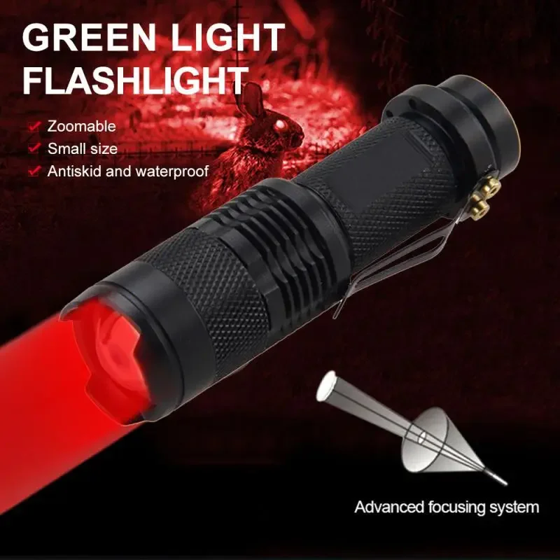 1Pcs EDC Torch Lamp Lantern LED Red Beam Light Flashlight Against Deteriorating Eyesight Powerful Tactical Hunting Flashlight
