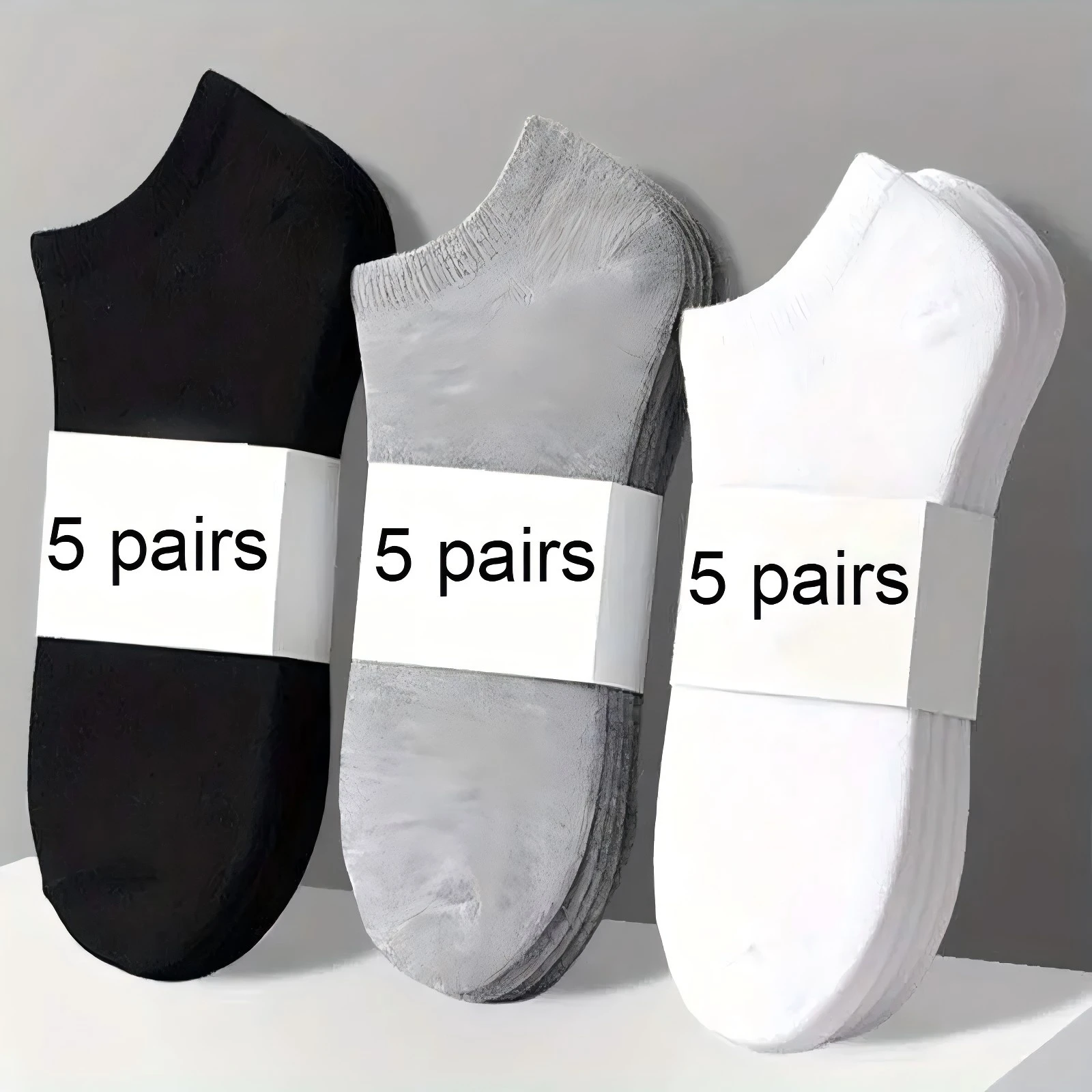 15/30/60 paires de chaussettes basses respirantes, anti-odeur, mélange de 3 couleurs, ajustement confortable, unisexe, adaptées aux familles