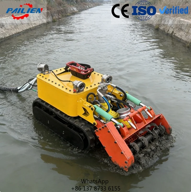High Pressure Remote Control Dredge Robot Rubber Tracked For Sea Pipeline Dredging