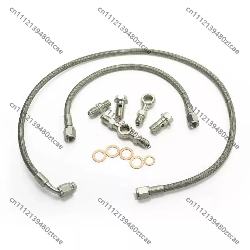 Auto Turbo Modification Turbo Charger Oil Feed Supply Hose Line Kit, Turbo Oil Pipeline Assembly Replacement Accessory