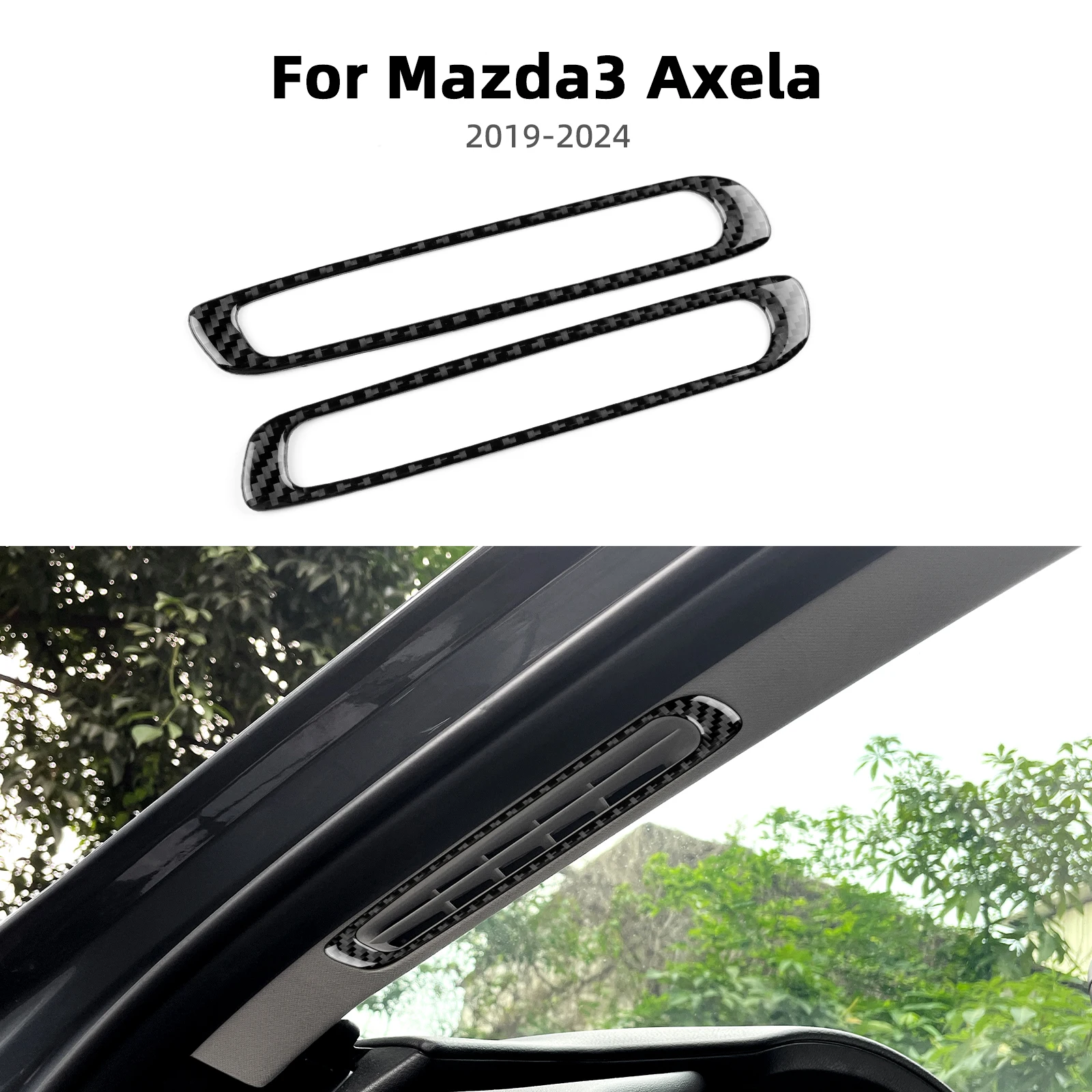 

Carbon Fiber For Mazda 3 Axela 2019-2025 A-Pillar Air Vent Frame Trim Anti Scratch Interior Sport Modification Car Accessories