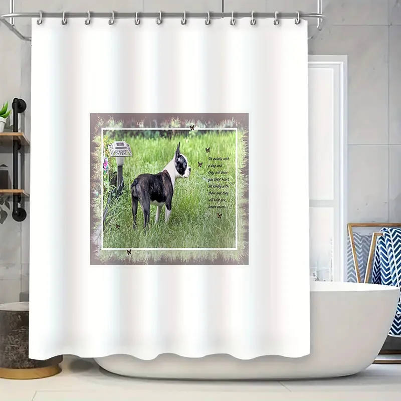 

Французский бульдог занавеска для душа милый щенок собака декор для ванной комнаты тканевая подкладка для ванной комнаты