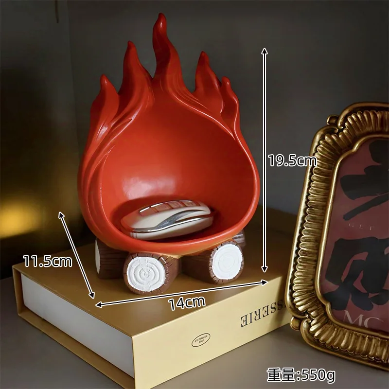 

Fun cartoon firewood flame key tray storage box home decoration crafts suitable for home, indoor and outdoor use blessing gifts