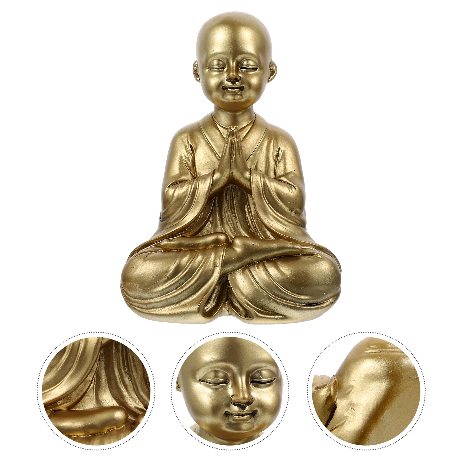 

Creative Resin Buddha Decoration Vintage Style Home Office Desktop Decor Adornment Unique Maitreya Mini