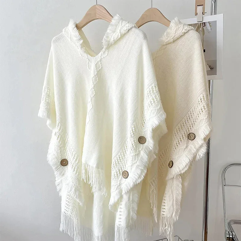 Women Knitting Poncho Capes Autumn Winter New Female Bohemian Poncho Cloak Retro Montage Winter Clothing New Cloak