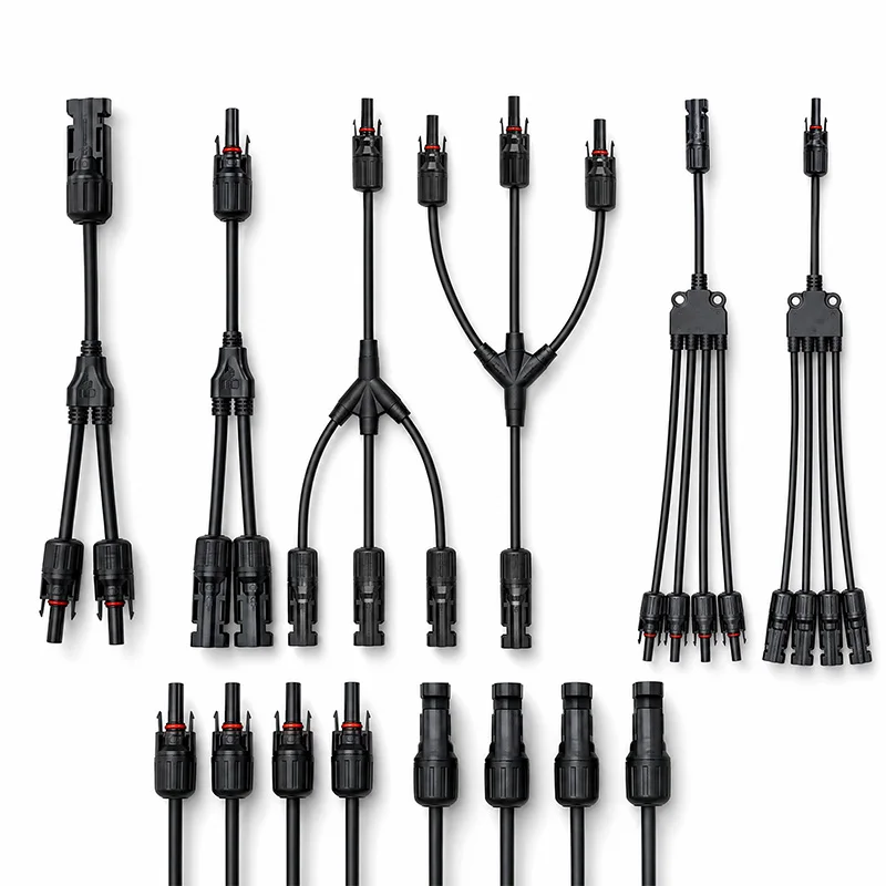 Professional PV Y-Branch Parallel Adapter Cable 3 4 5 Way Solar Panel Connector Set High Efficiency Weatherproof PV Wiring 1to2