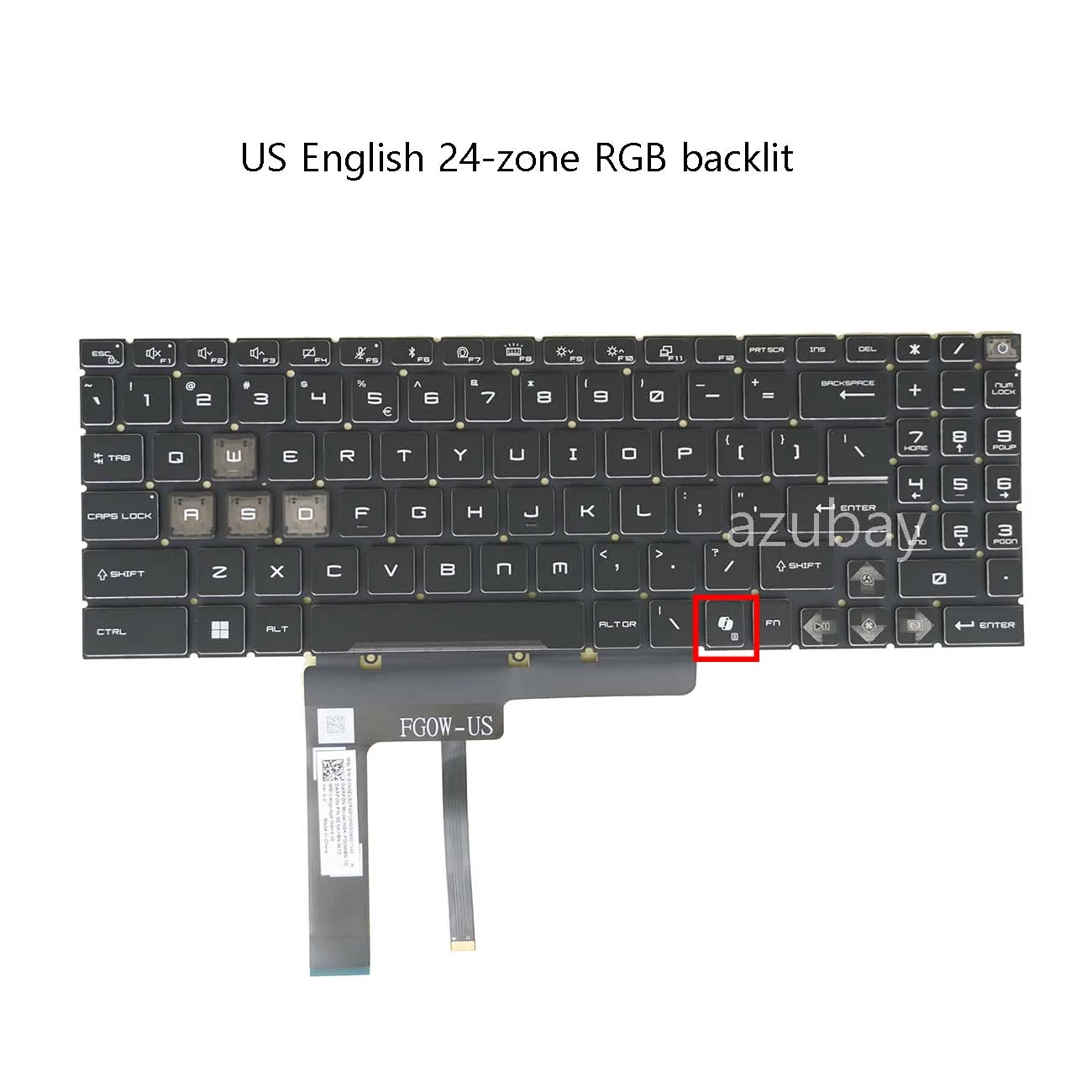 US English Laptop Keyboard For MSI Pulse 16 AI /17 AI  C1V C1VGKG C1VFKG MS-15P2 MS-15P3, MS-15PK_MS-17TK 24-Zone RGB Backlit