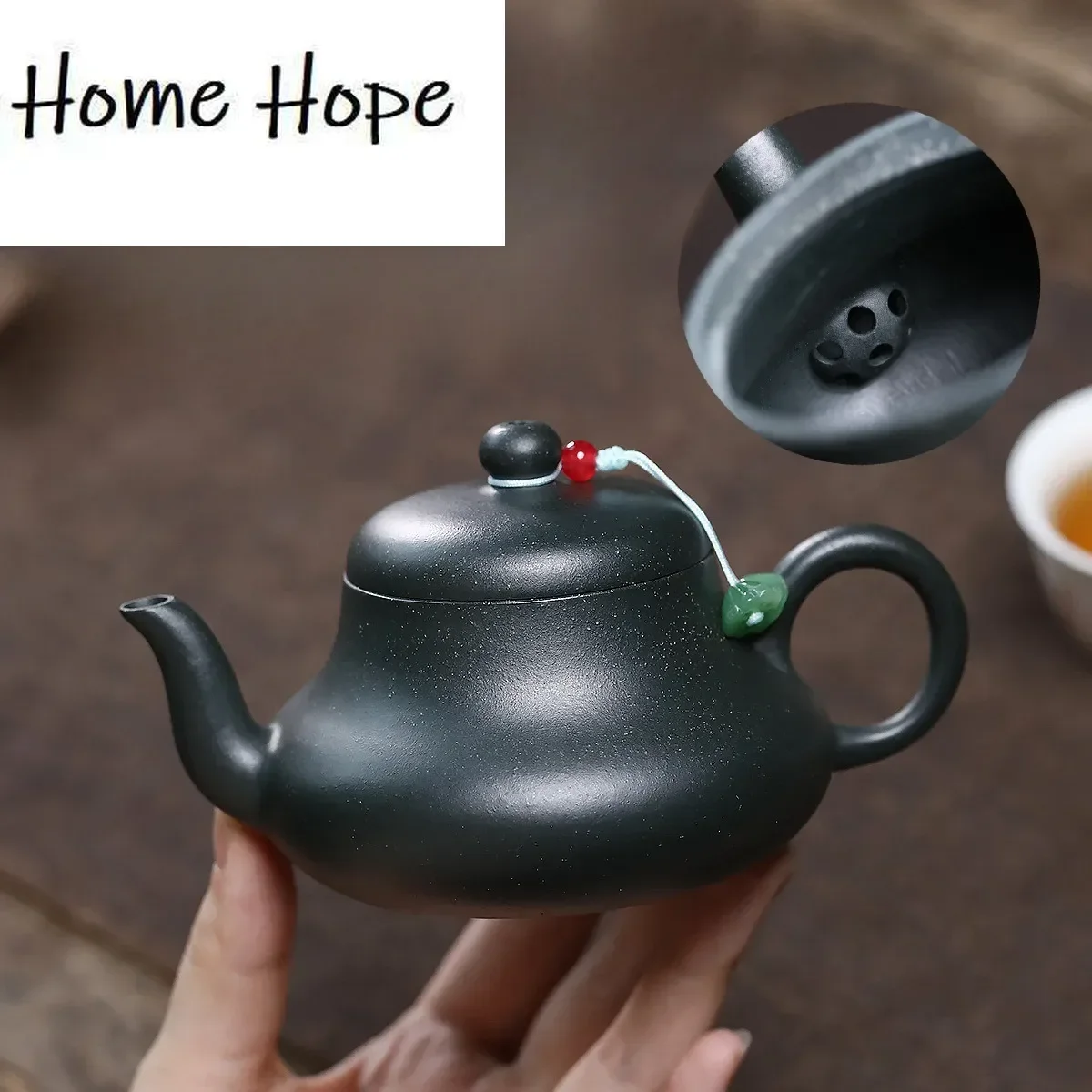 Tetera de arcilla púrpura Yixing hecha a mano de 180ml, olla Si Ting hecha a mano, hervidor de barro de clivia de mineral crudo, tetera china Zisha, artesanía para ceremonia del té