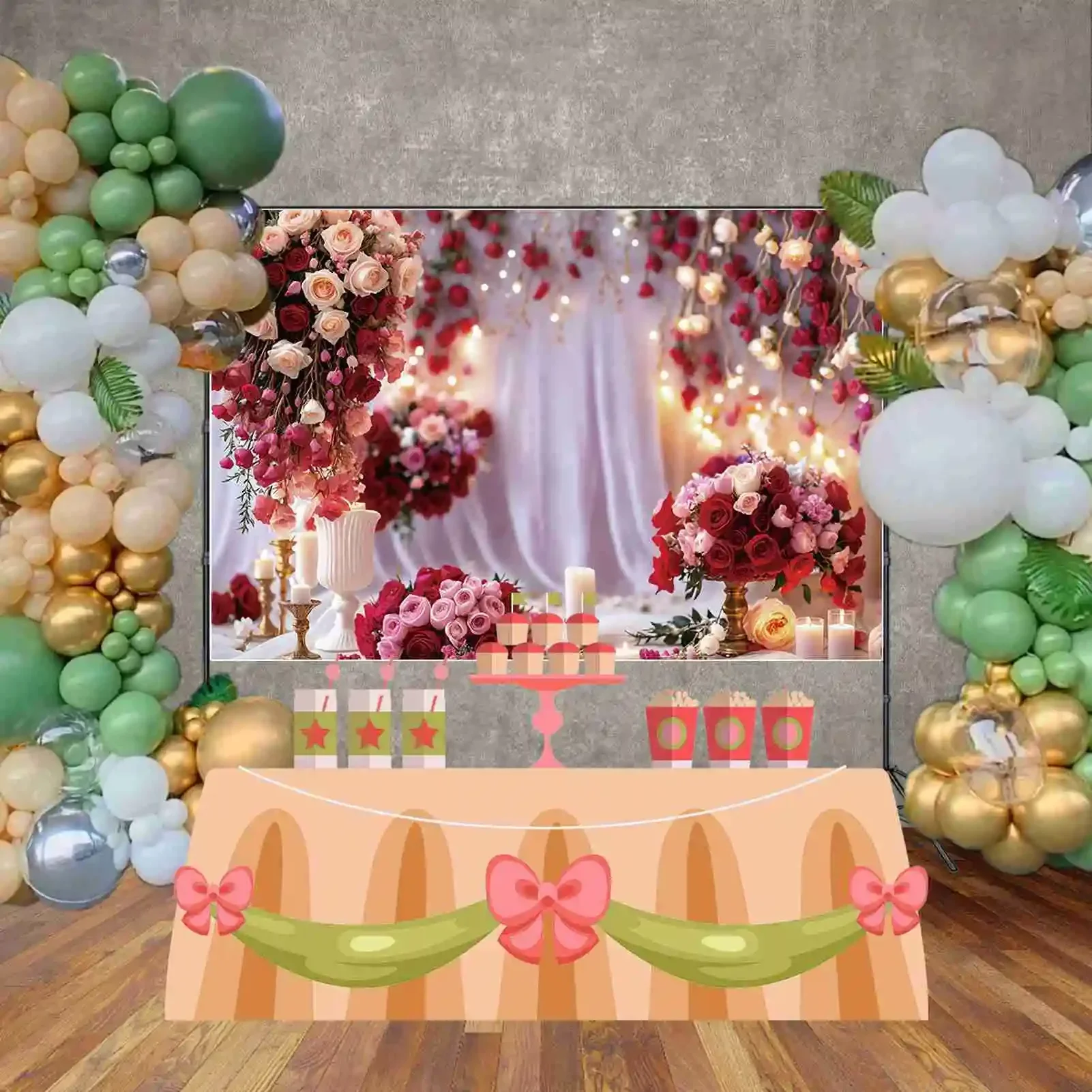 MOON.QG عيد الحب 14 فبراير باب التصوير خلفية ستارة حمراء بريق روز التصوير خلفية زوجين استوديو فوتوزون