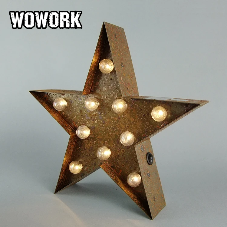 2023 Wowork Led Metal Vintage Twinkle Star Partytent Bord Licht Voor Kerstversiering