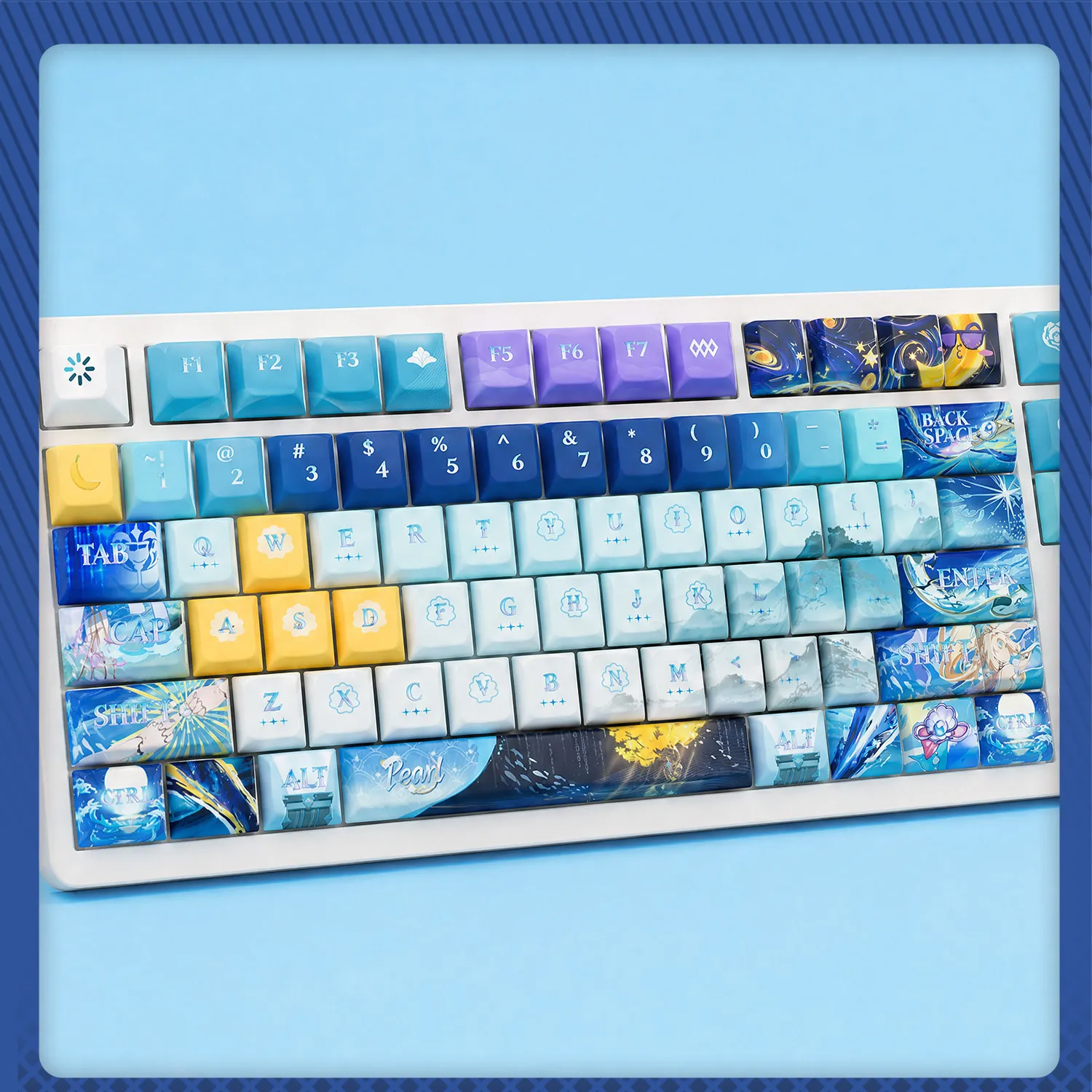 Pearl 122 PBT Keycap Honkai Star Rail Game DYE Sublimation Key Cover Cherry Cross MX Switch Key Caps for Mechanical Keyboard YM