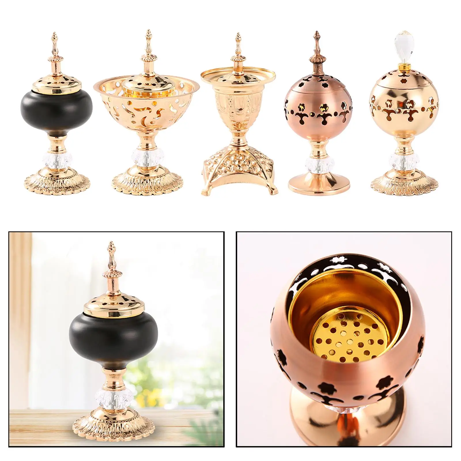 Hollow Design Burner Electroplate Censer Yoga