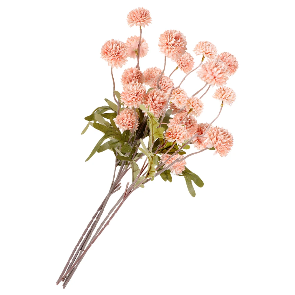 

5pcs Artificial Flowers Fall White Mini Pong Chrysanthemum Lifelike Fake Dandelion Home Wedding Decor Party Props