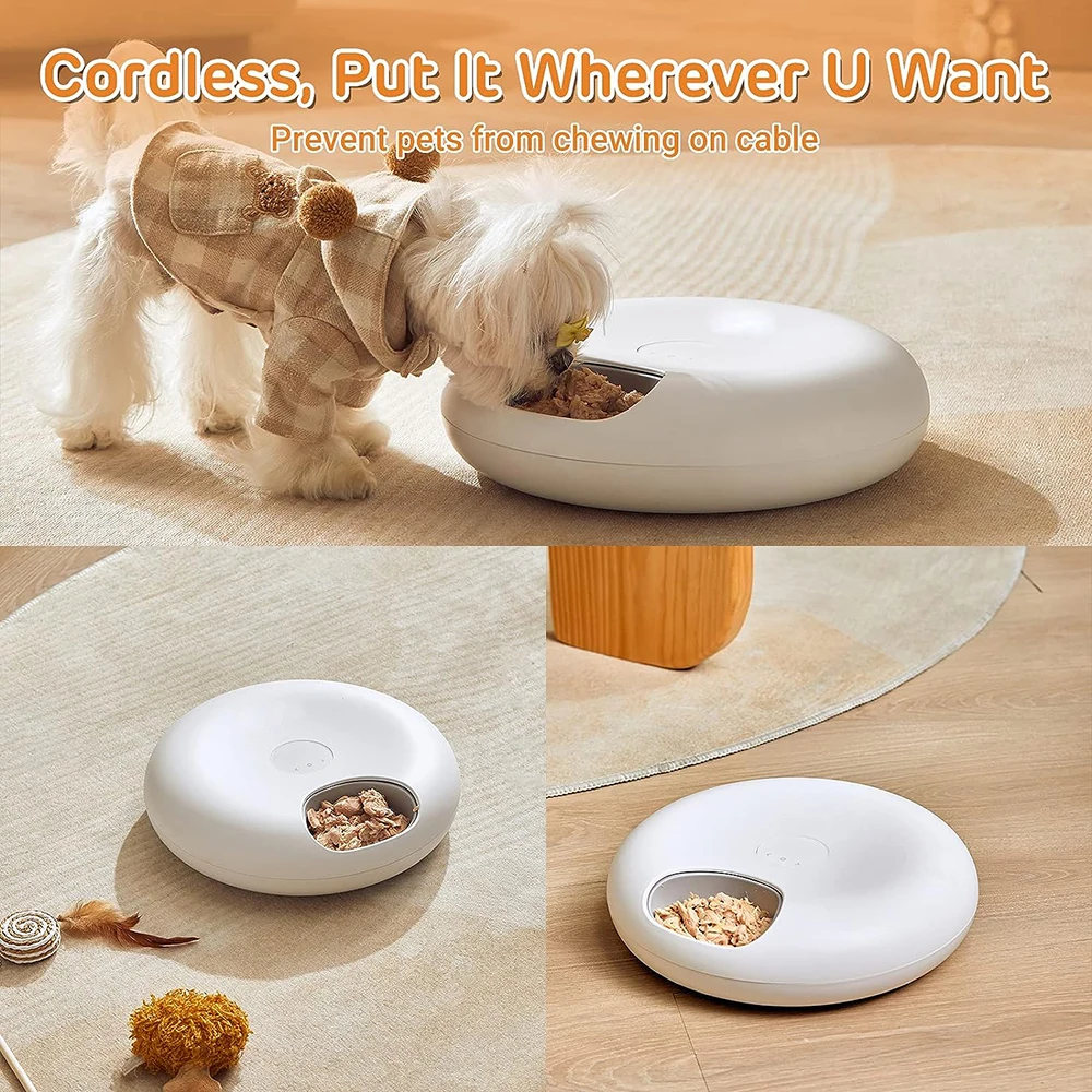 WiFi 6 Meal Meal Automatic Cat Food Dispenser with App Control, Dry and Wet Food Cat Feeder, Smart Dog Feeder with Two Ice Packs