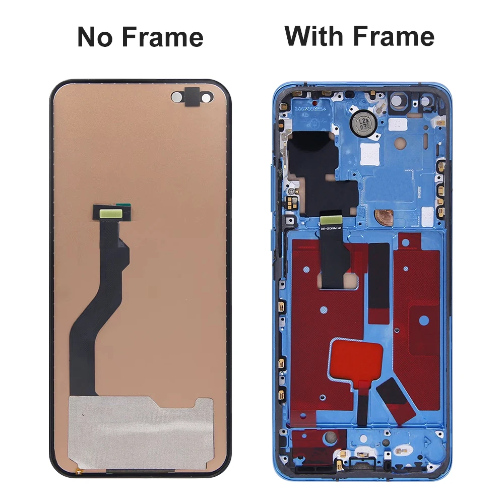 P40 Pro TFT Display Screen Assembly for Huawei P40 Pro ELS-NX9 ELS-N04 LCD Display Touch Screen Digitizer with Frame Replacement