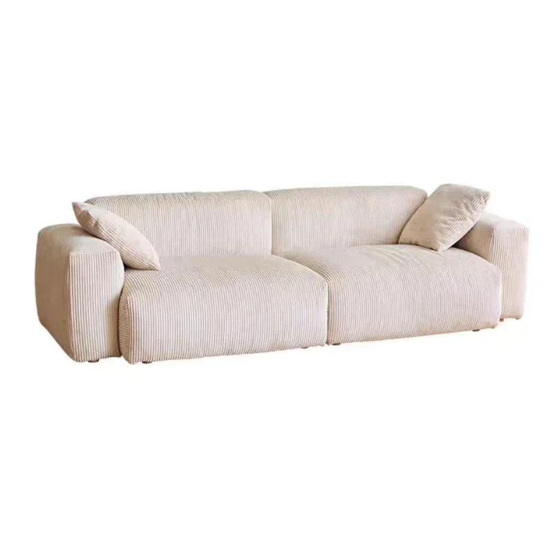 

Cream Wind Sofa Living Room Removable Leisure Aesthetics Designer Straight Row Sofa Simple Modern Muebles Lounge Suite Furniture