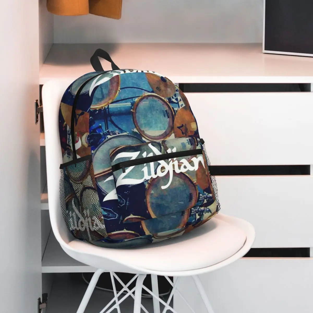 Zildjian Cymbals Drums Drummer Giutar Music Turkish Backpack Student BookBag Children School Bag Computer Shoulder Bags