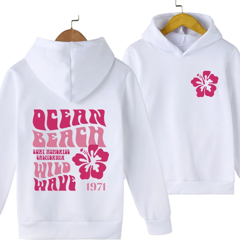 Double Sided Printing Kids Hoodies Floral Letter 