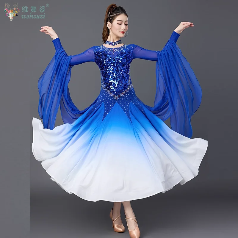 여성용 모던 댄스 드레스 하이 엔드 빅 스윙 드레스 왈츠 탱고 공연 의상 소셜 댄스 대회 의류
