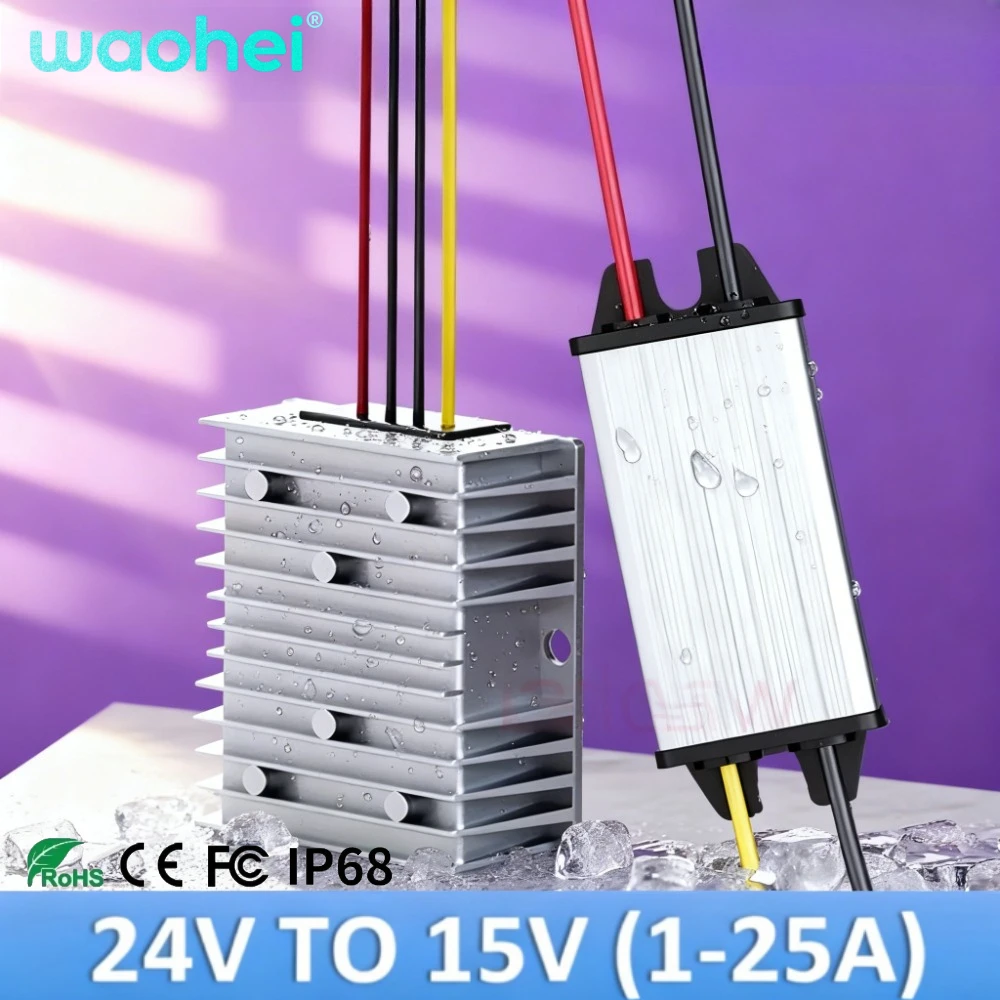 

24v to 15V 1A to 25A DC DC Step Down Buck Voltage Reducer Converter 15v Voltage Regulator Reducer Module Power Supply CE ROHS
