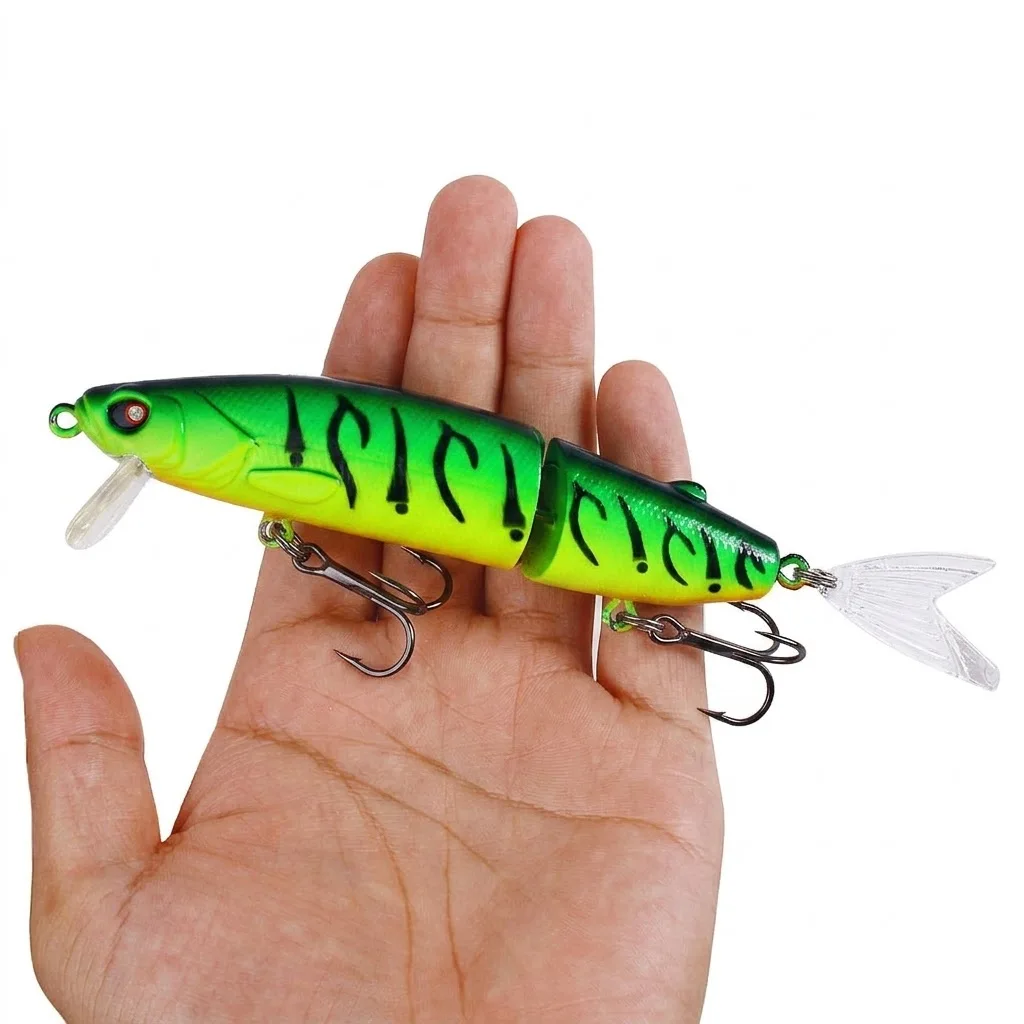 2-Segment Multi Jointed Fishing Lures 12cm 16.3g Swimbaits Hard Crankbait Artificial Bait with 6# Treble Hooks for Bass Pike