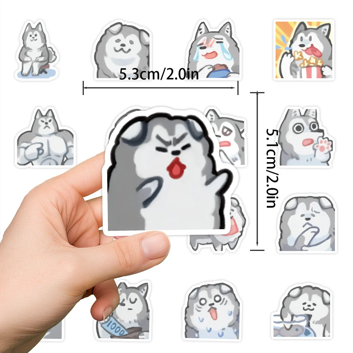

10/30/50PCS Cartoon Dog Siberian Husky Funny Meme Stickers Kawaii Cute Creative Graffiti Decal Toy for Water Cup Luggage Laptop