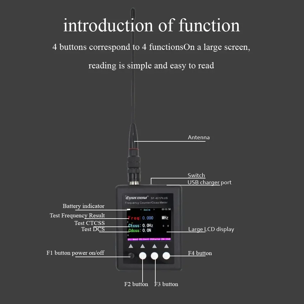 SURECOM SF-401Plus DMR Numérique Radio Testeur 27Mhz-3000Mhz Compteur Mort SF401 PLUS Avec CTCCSS/DCS Pour Walperforated Talkie