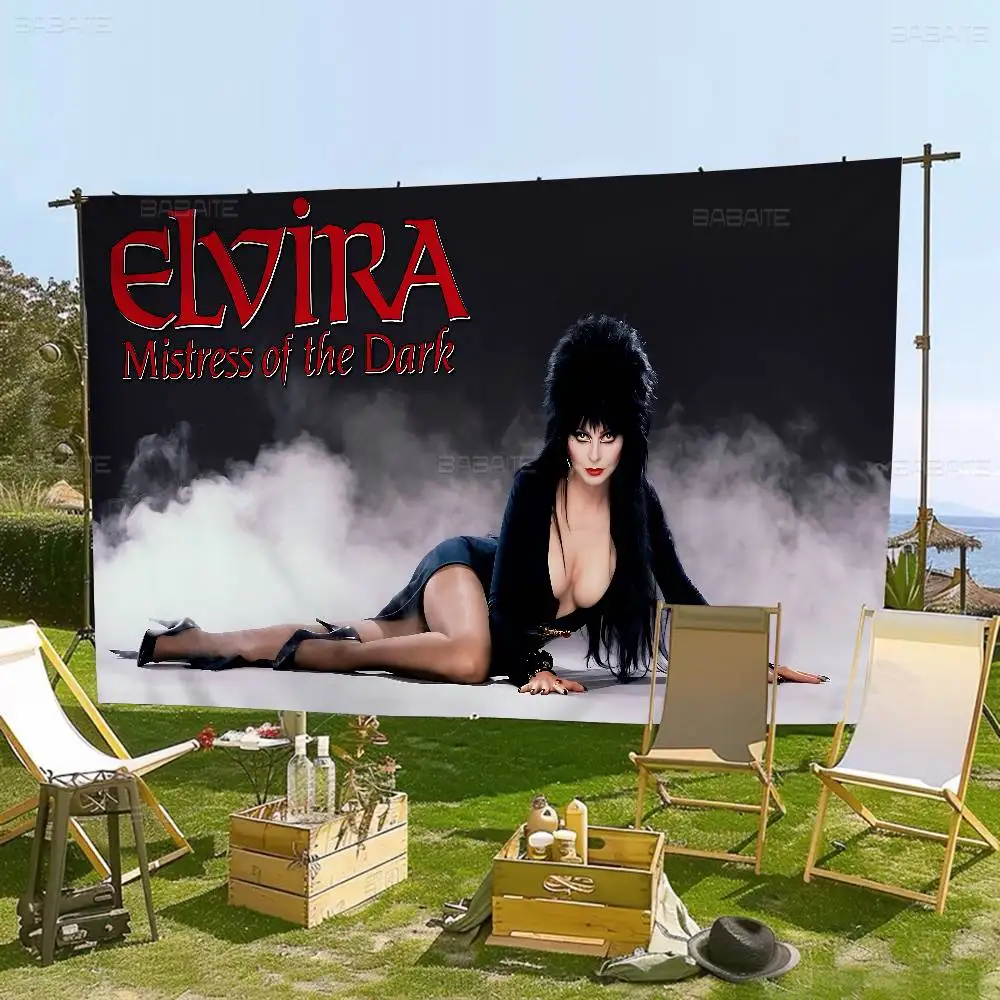 Film E-Elvira M-Mistress Of The D-Dark Große Flaggen Druckmuster Interessante Geburtstagsparty-Dekorationen Banner