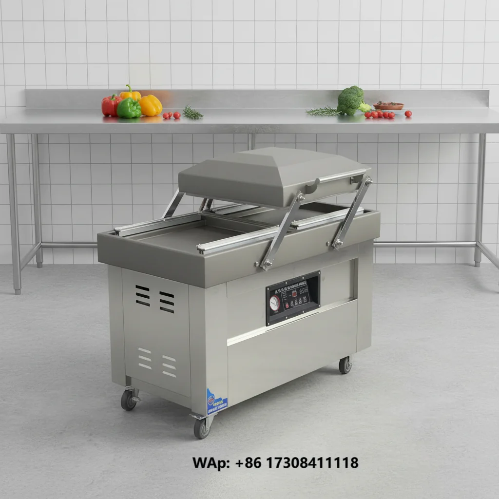 600PD Electric Quiet High-Efficiency Dual Chamber Vacuum Packing Machine Commercial Food Chemical Sealer Easy Clean Simple