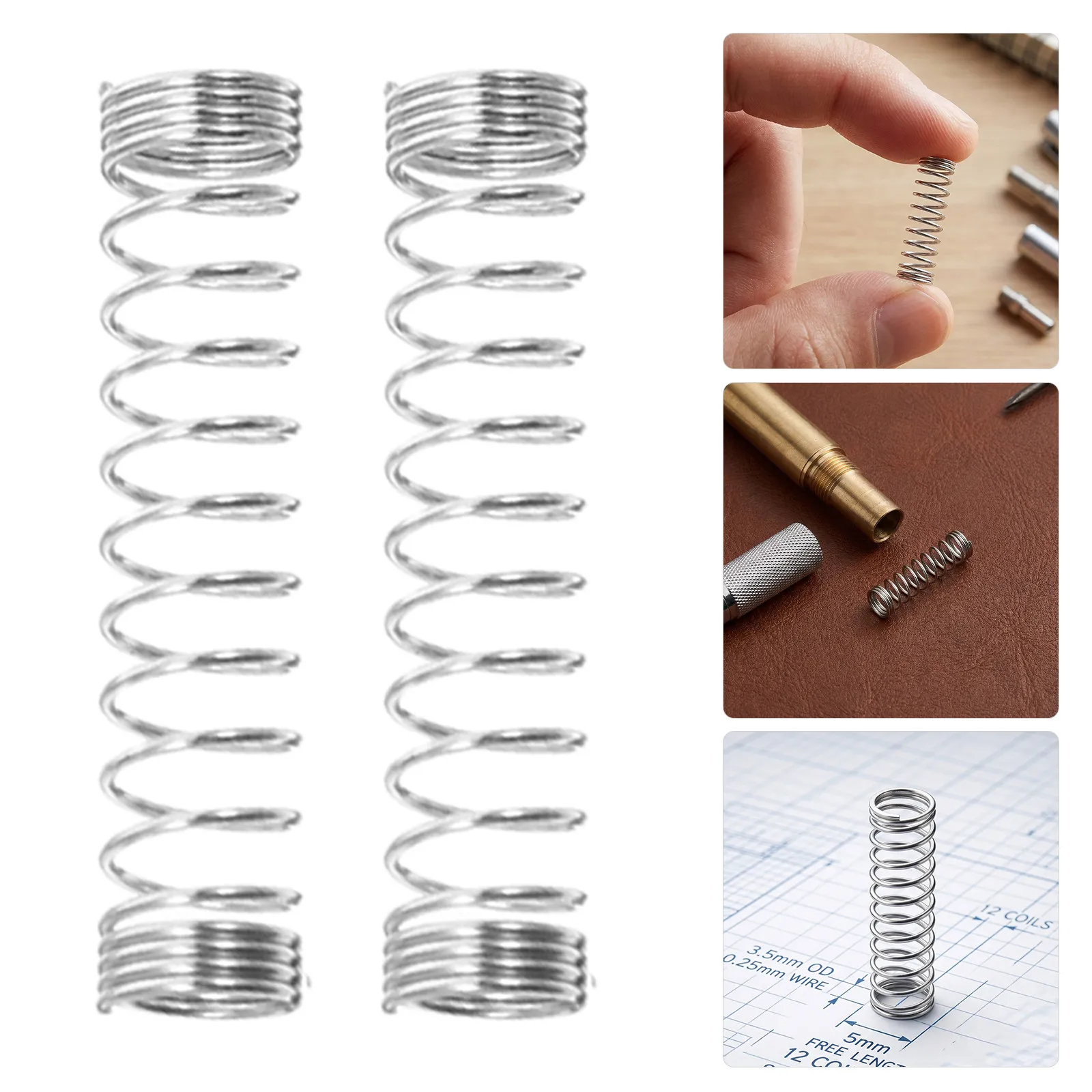 150Pcs Pen Compression Springs Stainless Steel Small Diameter Replacement for Retractable Ballpoint Gel Pen Smooth Click Return