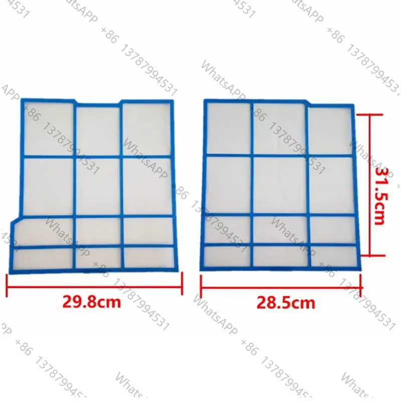 a set Air Conditioner filter sets Left 31.5X29.8cm Right 31.5X28.5cm Hitachi Old machine custom Not original Plastic border