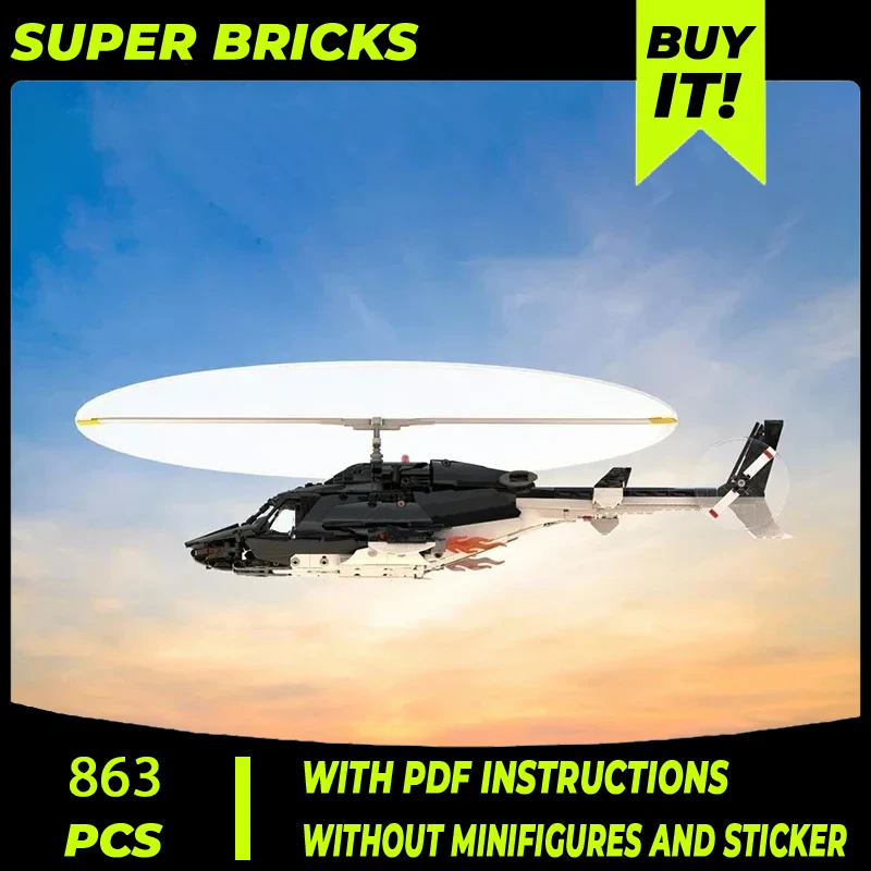 Military Aircraft Model Moc Building Bricks Special Ops Helicopter Airwolf Technology Blocks Gift Christmas Toy DIY Set Assembly